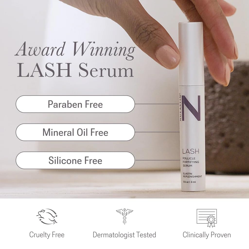 NULASTIN Follicle Fortifying Lash Serum – Clinically Tested Eyelash Enhancing Serum for Longer-Looking Lashes (0.1 Fl Oz)