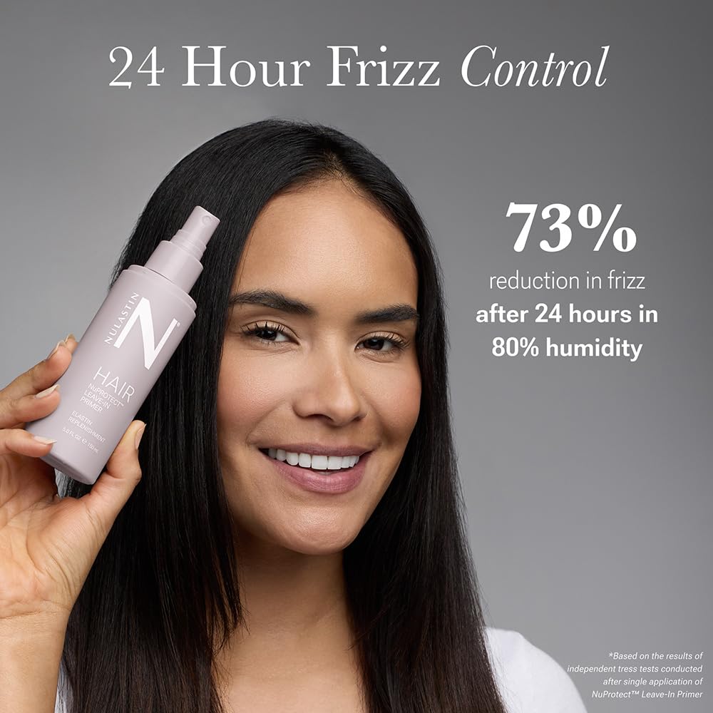 NULASTIN NuProtect Leave In Conditioner Spray – Silicone-Free Heat Protectant, Detangler, 24HR Frizz Control (5 Fl Oz)