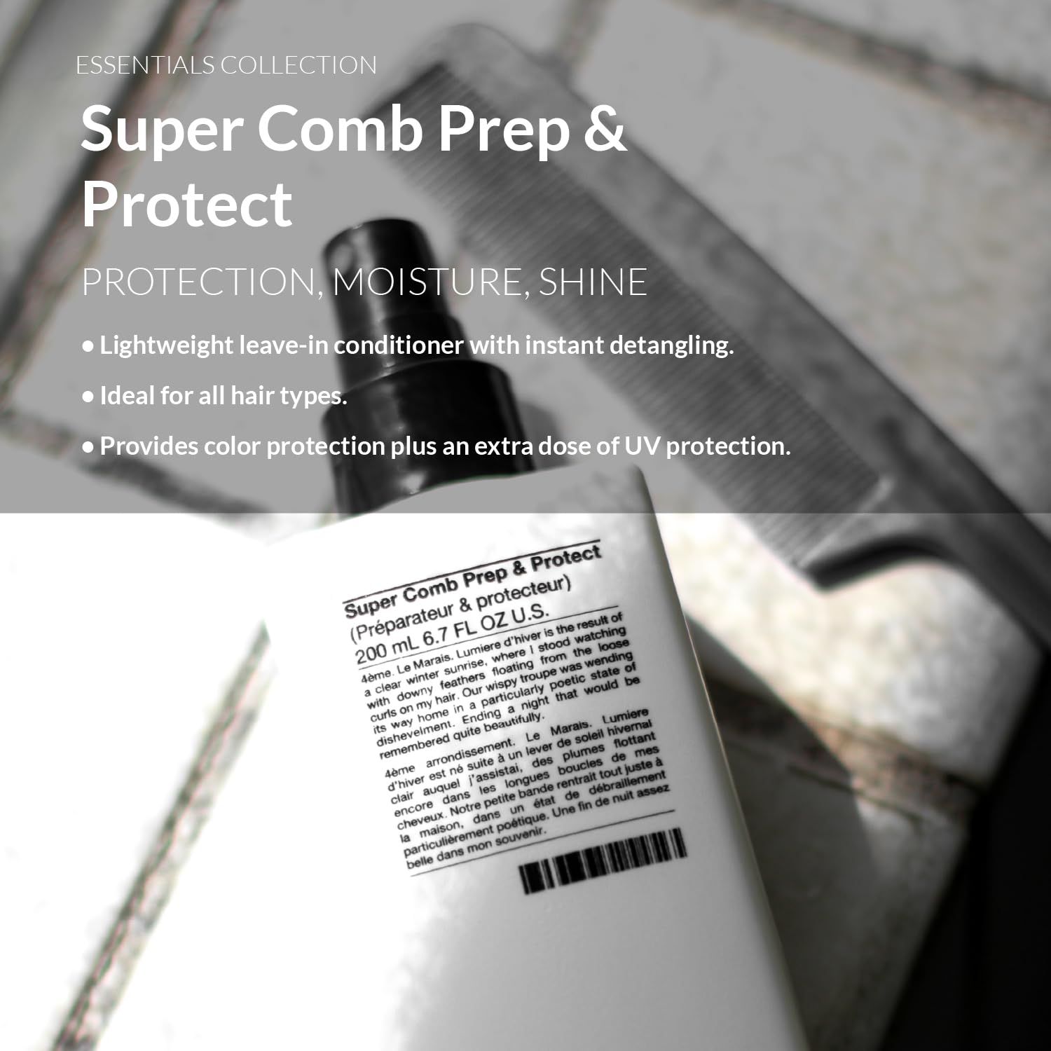 Number 4 Super Comb Prep & Protect – Leave-In Conditioner Spray, Heat Protectant, 6.7 oz