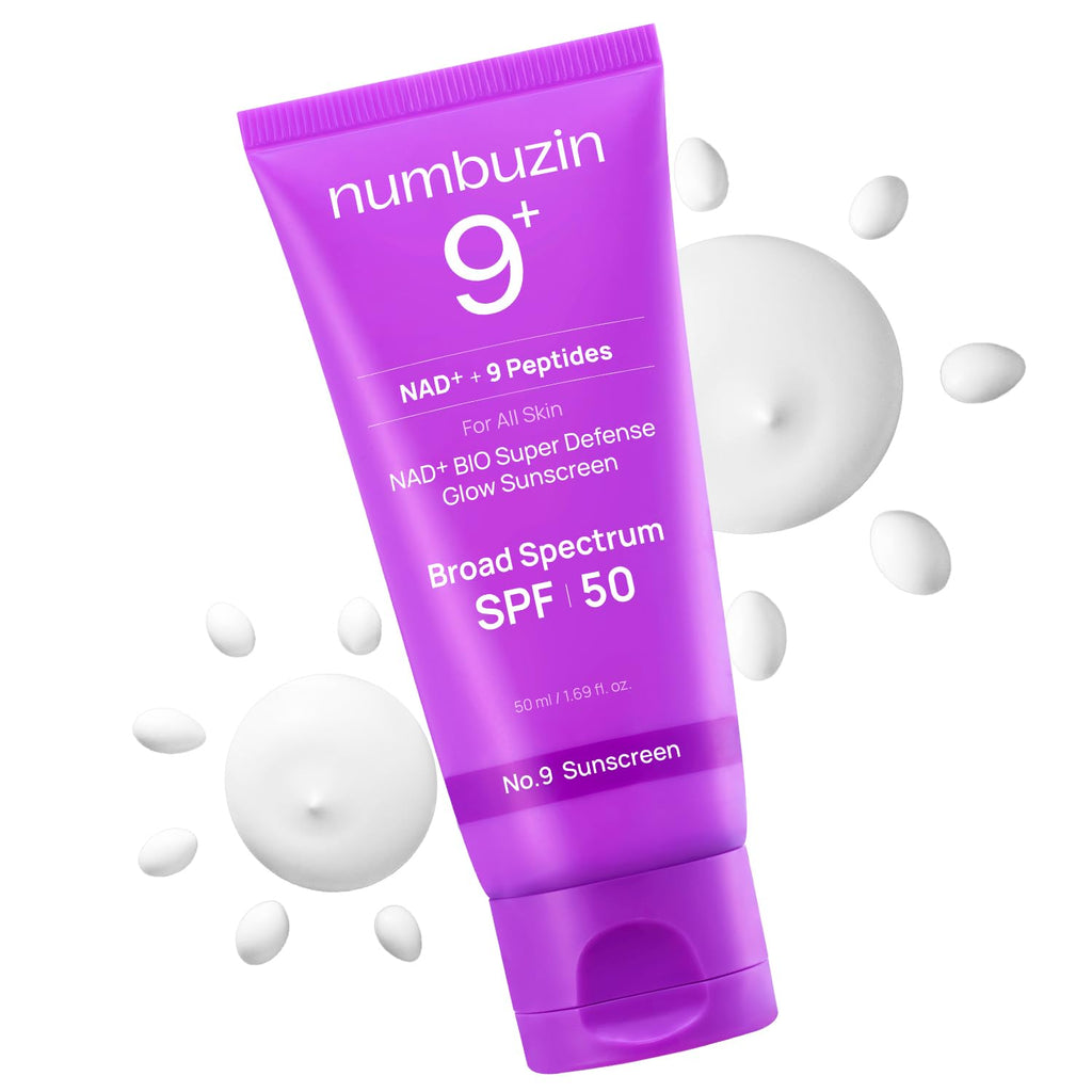 numbuzin No.9 Sunscreen – Broad Spectrum SPF 50, Dewy Glow, Water-Resistant