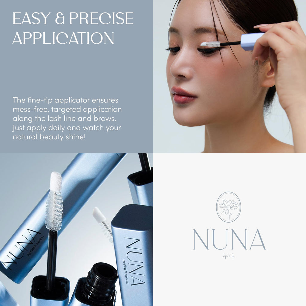 NUNA Eyelash Growth Support Serum 6ml – Fuller Lashes & Brows, Biotin & Multi-Peptide