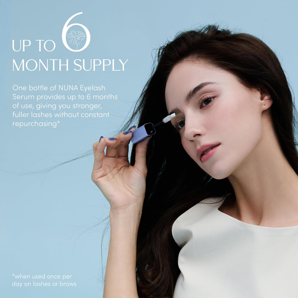 NUNA Eyelash Growth Support Serum 6ml – Fuller Lashes & Brows, Biotin & Multi-Peptide