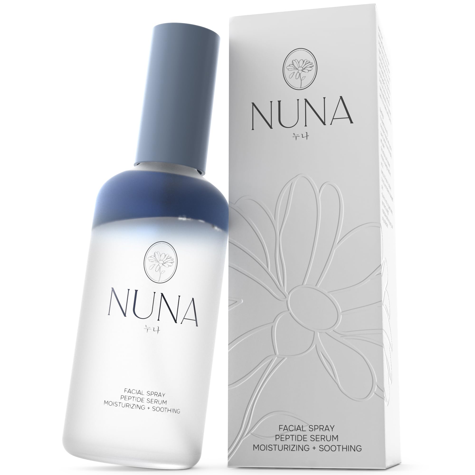 NUNA Ultra Hydrating Face Serum Spray — Peptides, Niacinamide, Hyaluronic Acid • Korean Lightweight Mist & Makeup Setter, 3.38 fl oz
