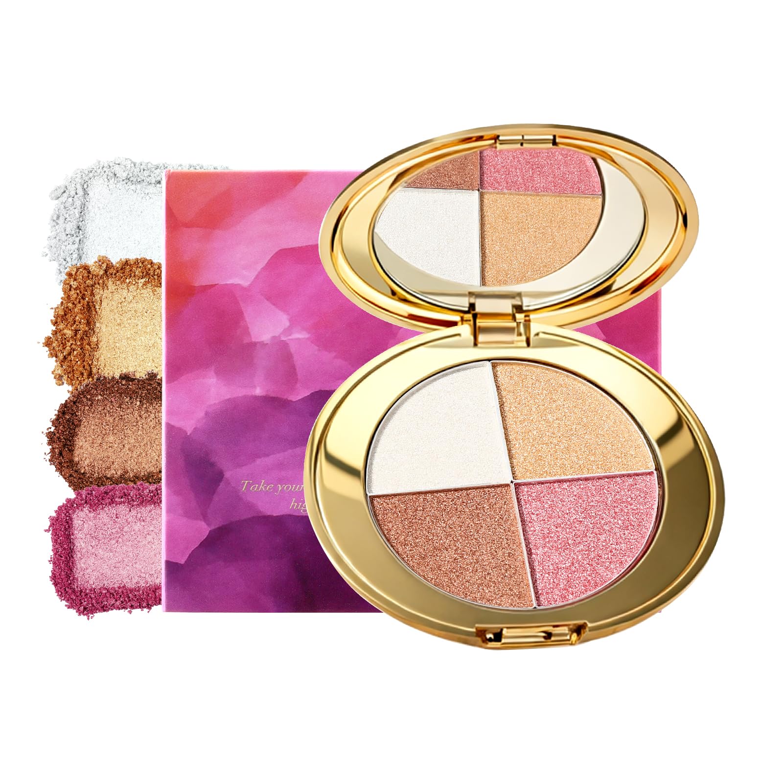 Nunuda Eyes & Cheeks Palette – 4-in-1 Eyeshadow, Blush, Highlighter & Bronzer