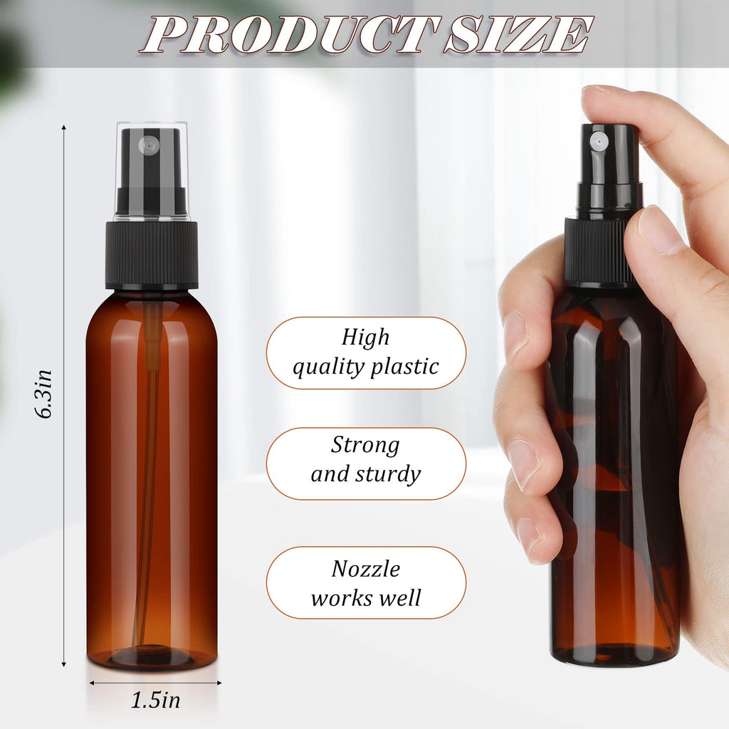 Nuogo 90 Pack 4 Oz Plastic Mini Spray Bottles – Reusable Amber Travel Size Mist Sprayers