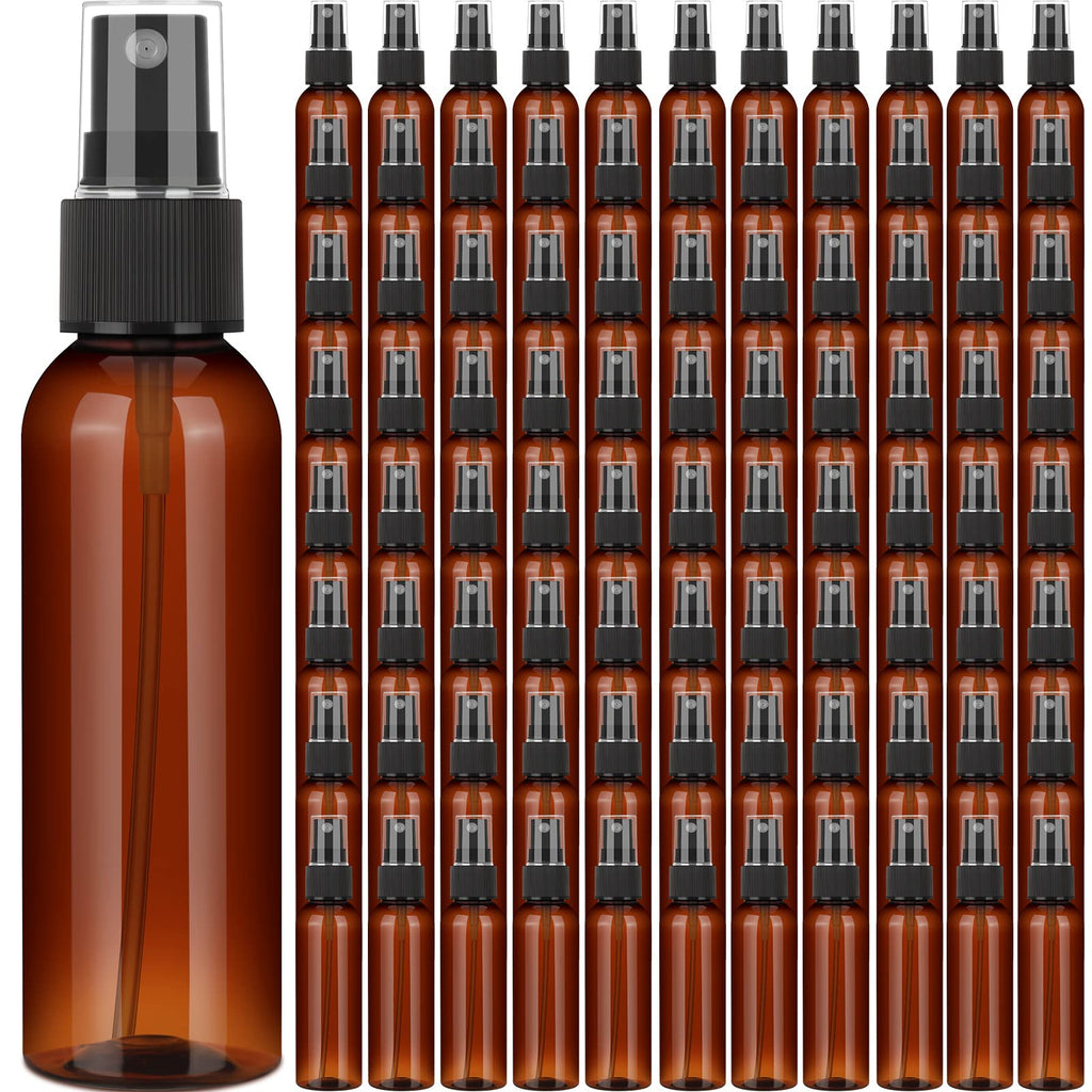 Nuogo 90 Pack 4 Oz Plastic Mini Spray Bottles – Reusable Amber Travel Size Mist Sprayers