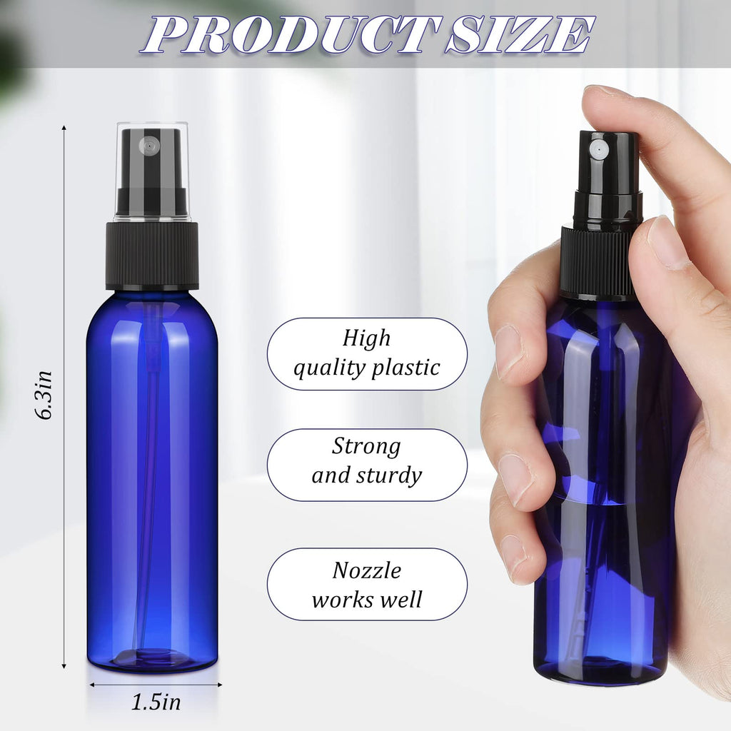 Nuogo 90-Pack 4oz Plastic Mini Spray Bottles – Refillable Travel Perfume Bottles, Blue