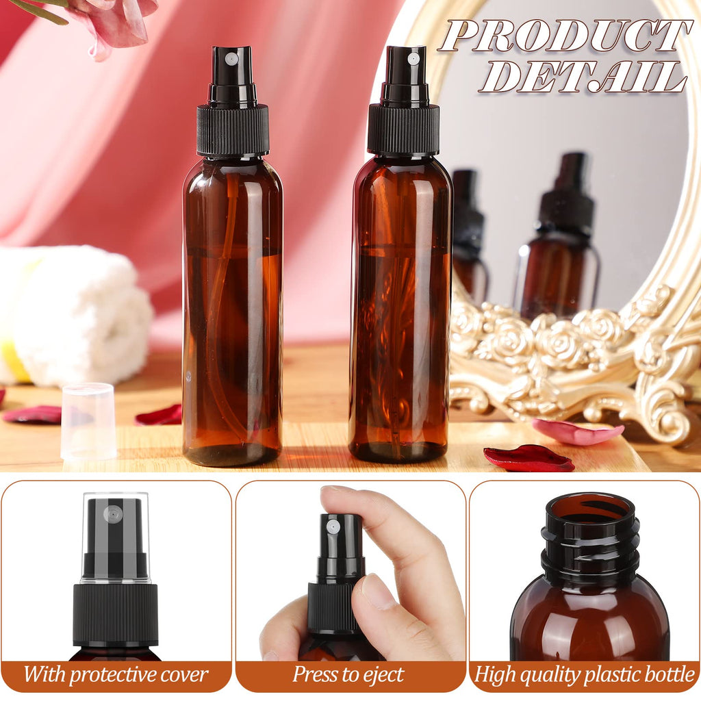 Nuogo 90 Pack 4 Oz Plastic Mini Spray Bottles – Reusable Amber Travel Size Mist Sprayers