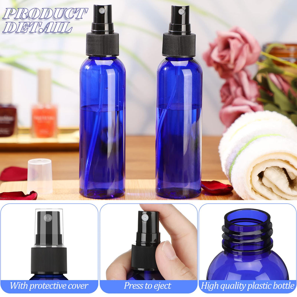Nuogo 90-Pack 4oz Plastic Mini Spray Bottles – Refillable Travel Perfume Bottles, Blue