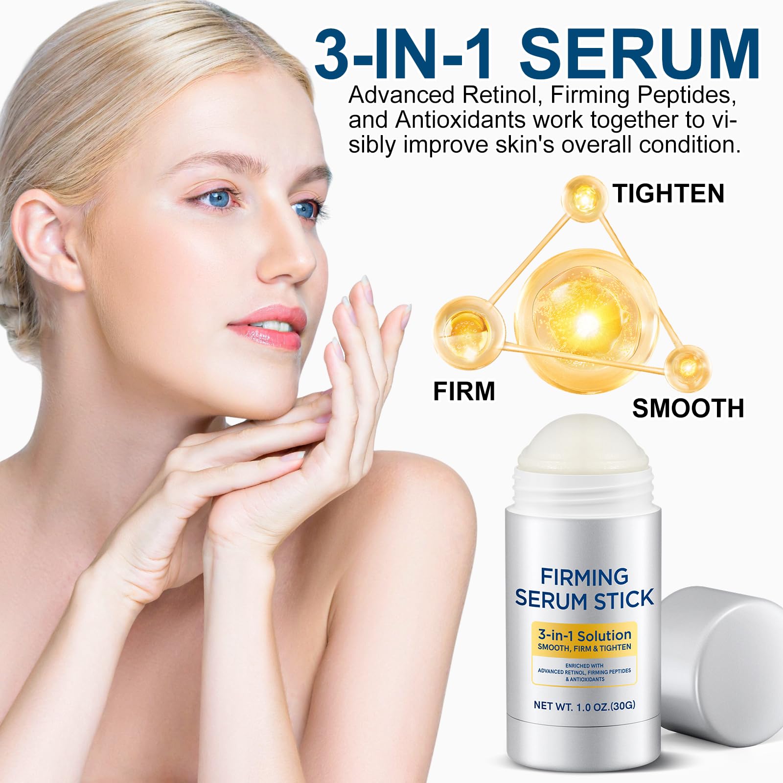 NUOYANG Retinol Firming Serum Stick – Tighten & Smooth Face & Neck | All Skin Types | 1 Pack