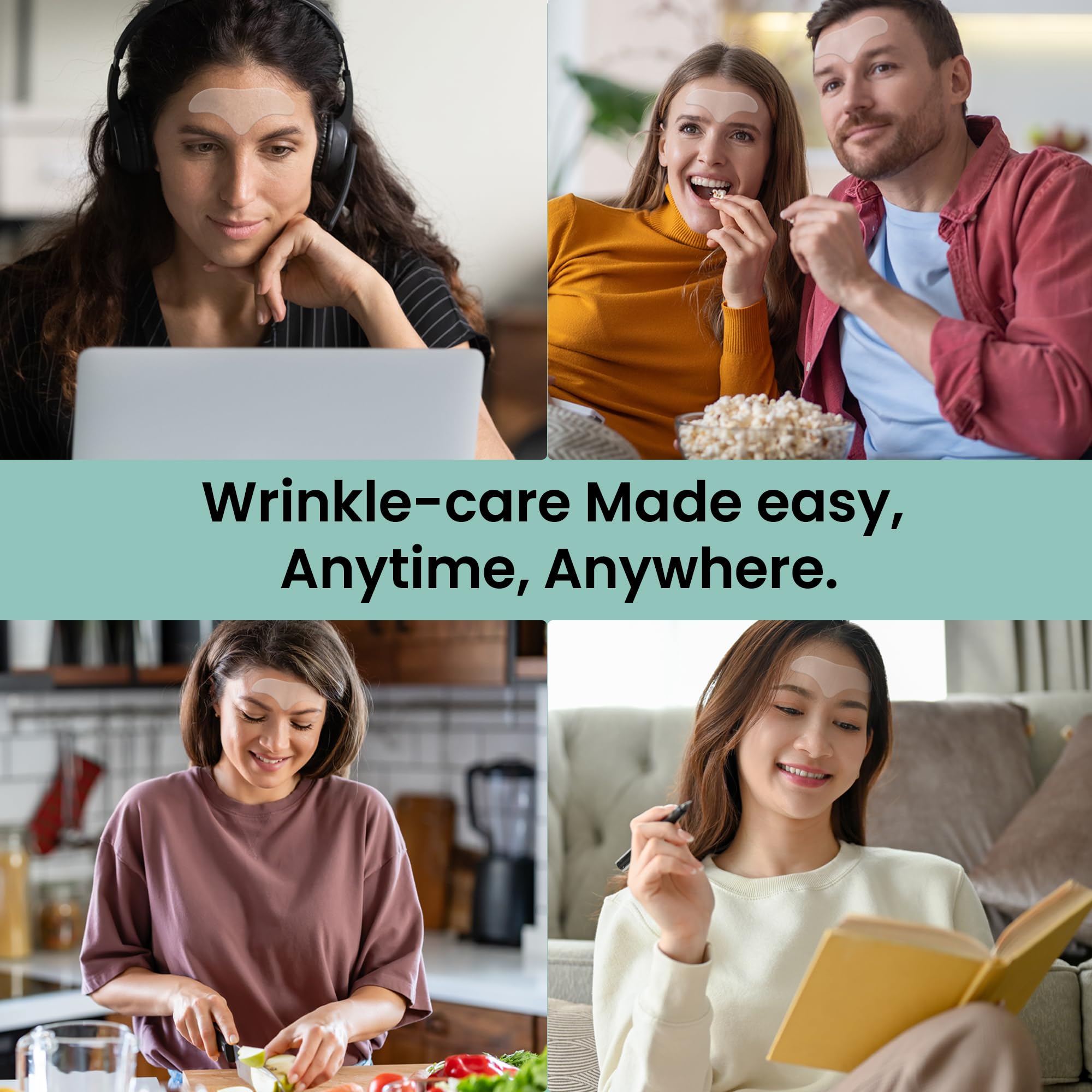 NURIVE Advanced Wrinkle Patches 20ct – Forehead, Smile & Frown Lines | Retinol + Collagen