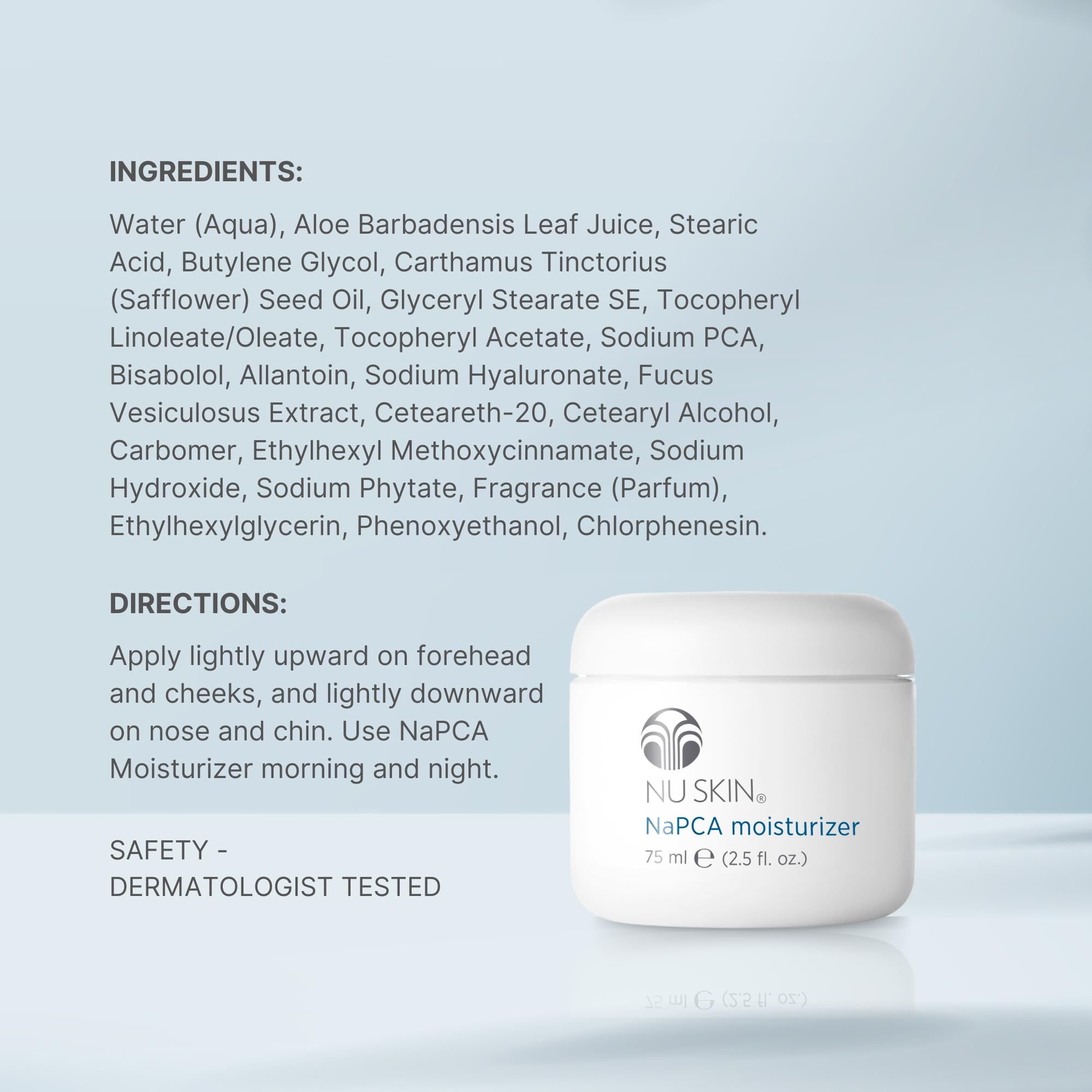 NuSkin NaPCA Moisturizer | Hydrating, Non-Greasy Formula for All Skin Types | 2-Pack, 2.5 oz