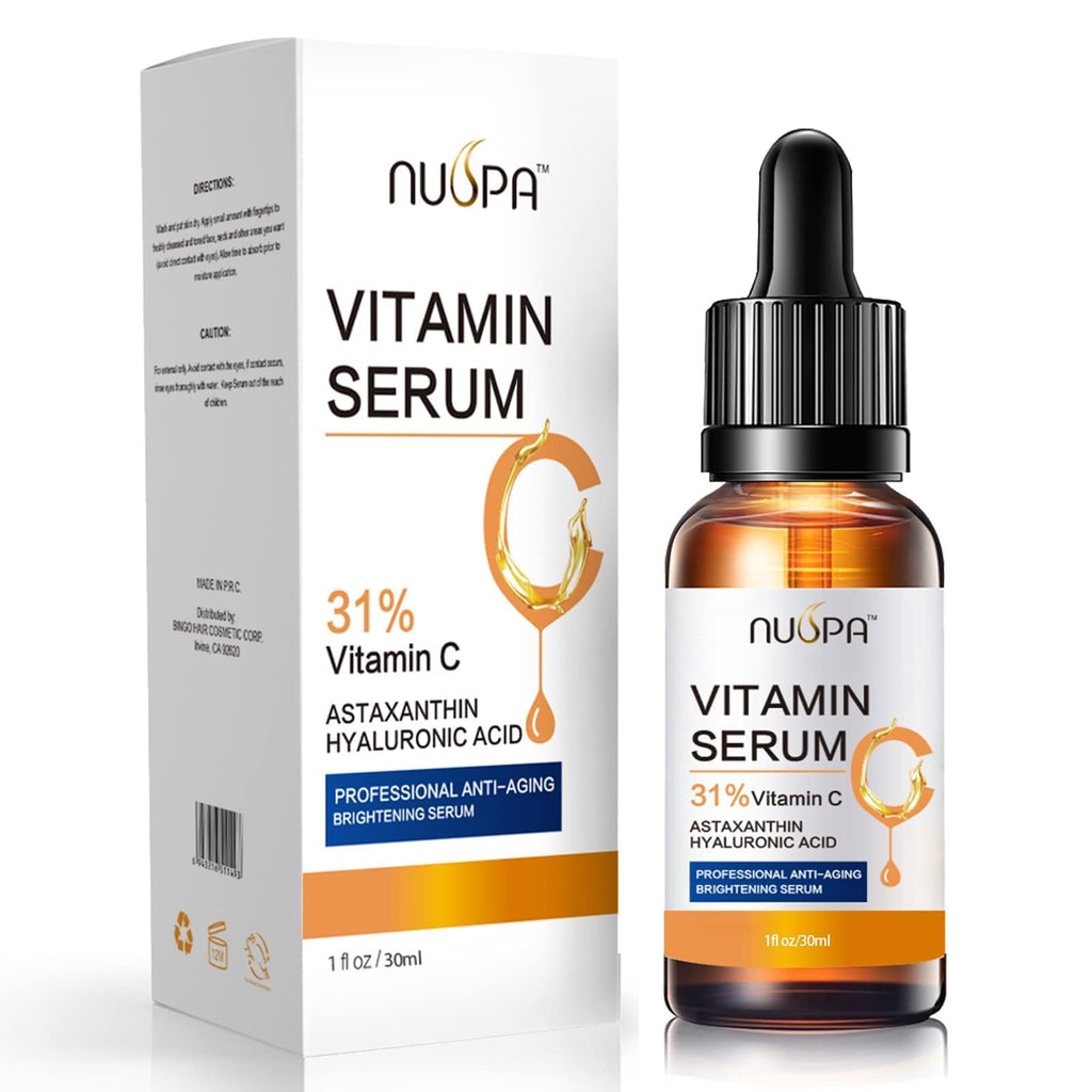 NUSPA Organic Vitamin C Serum – 31% Vitamin C, Hyaluronic Acid & Astaxanthin