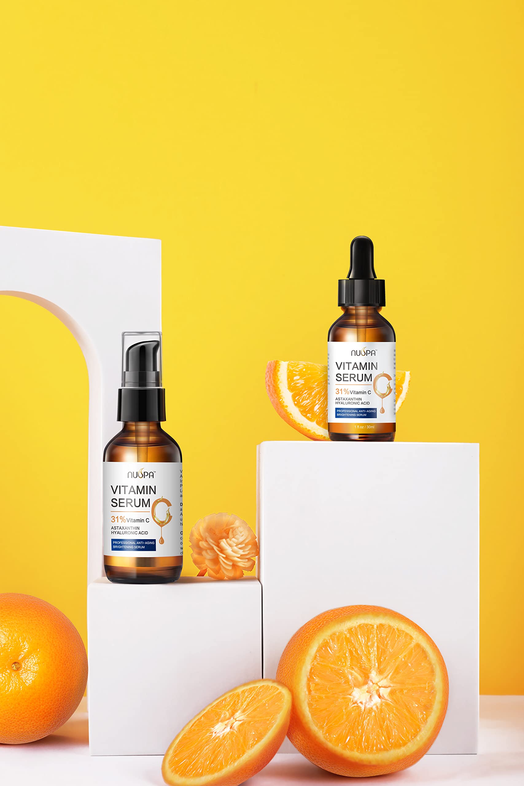 NUSPA Organic Vitamin C Serum – 31% Vitamin C, Hyaluronic Acid & Astaxanthin