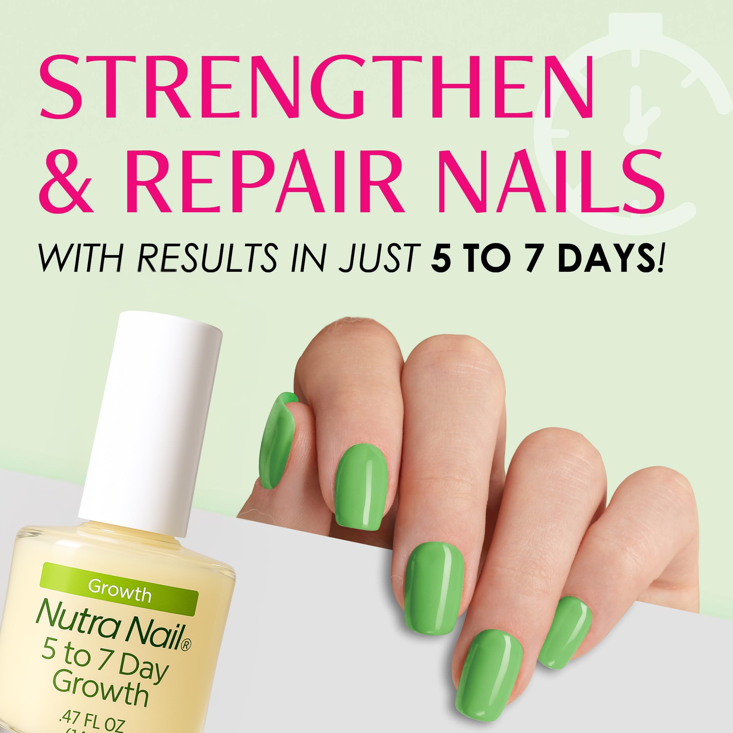 Nutra Nail 5 to 7 Day Growth Treatment - Fast Nail Strengthener Repair Serum (0.47 fl oz) Pack of 2