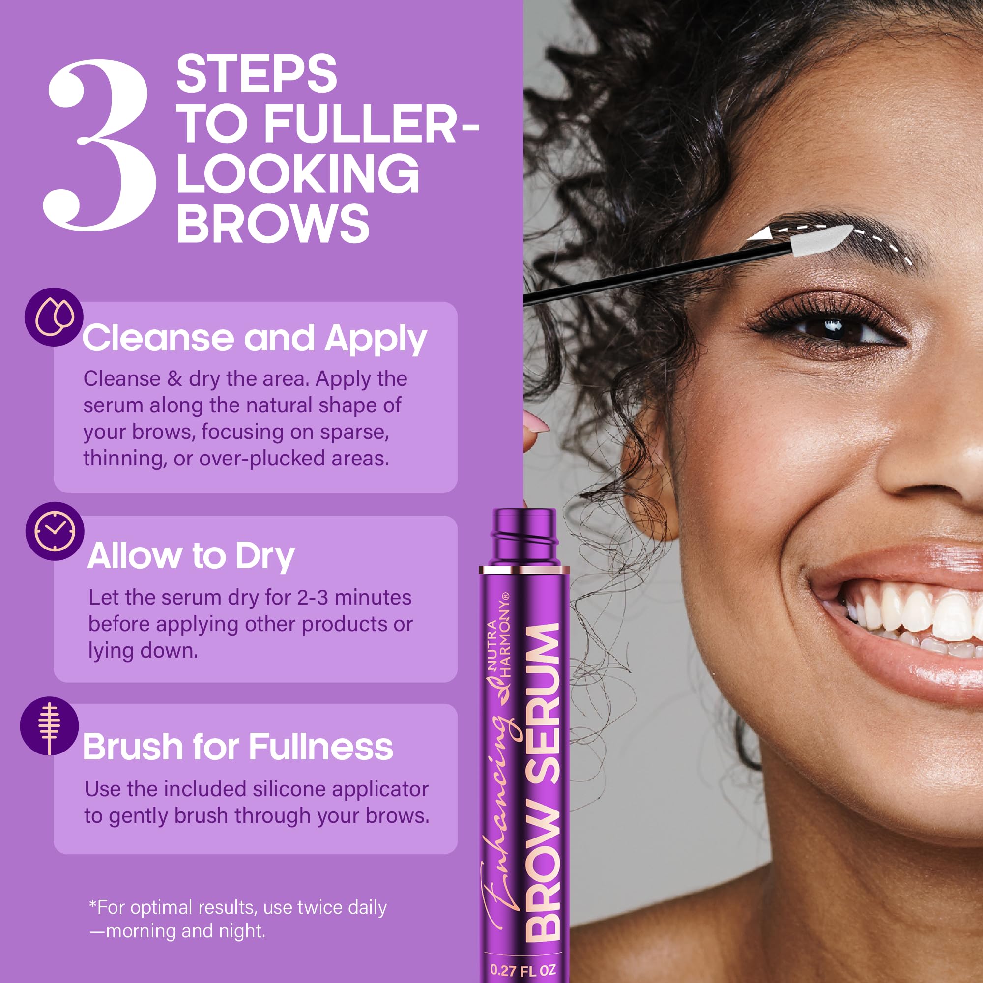 NutraHarmony Brow Serum – Keratin & Biotin Pro Growth (8ml) – Vegan, No Prostaglandins