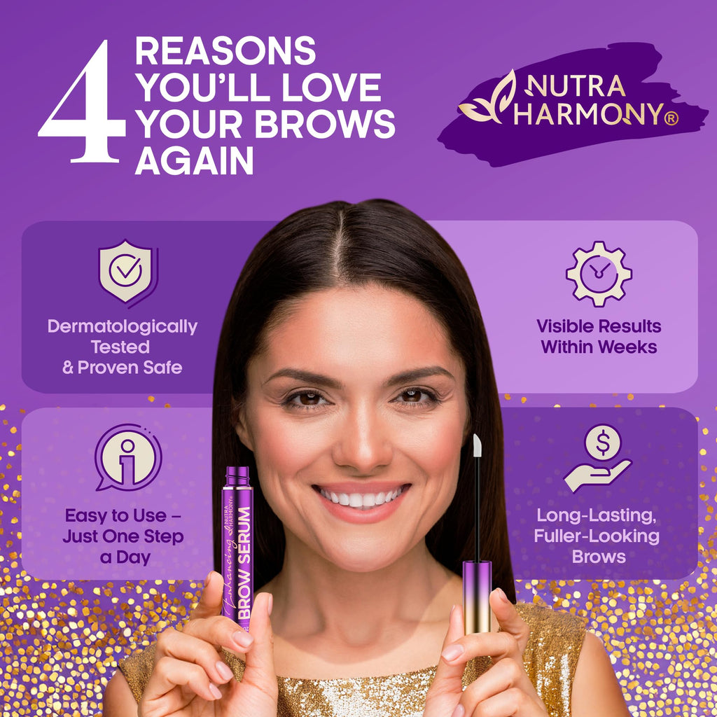 NutraHarmony Brow Serum – Keratin & Biotin Pro Growth (8ml) – Vegan, No Prostaglandins