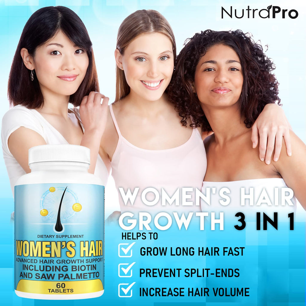 NutraPro Hair Growth Vitamins for Women – Saw Palmetto, Biotin & DHT Blocker