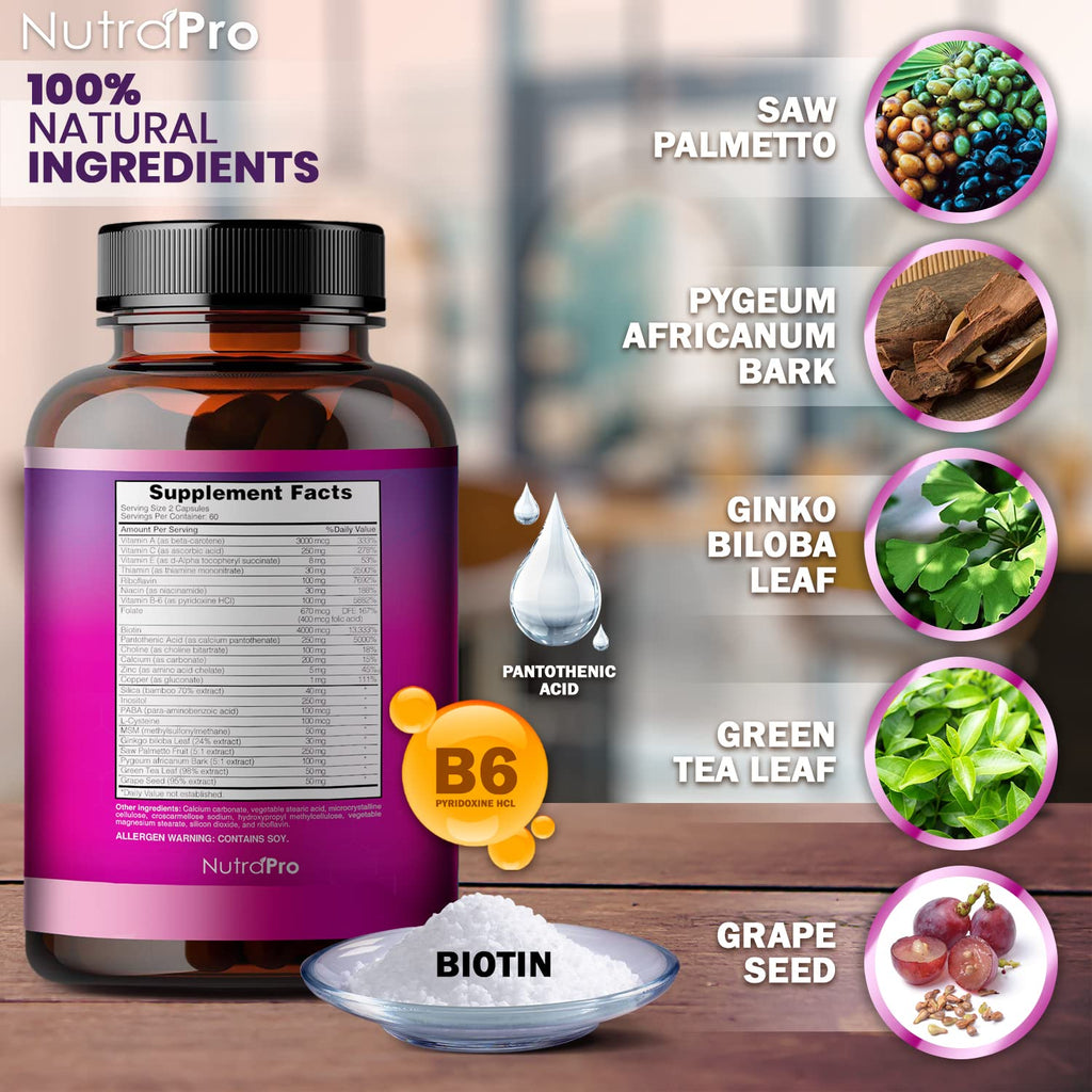 NutraPro Hair Growth Vitamins for Women – Thicker, Longer Hair Support with Biotin & Saw Palmetto