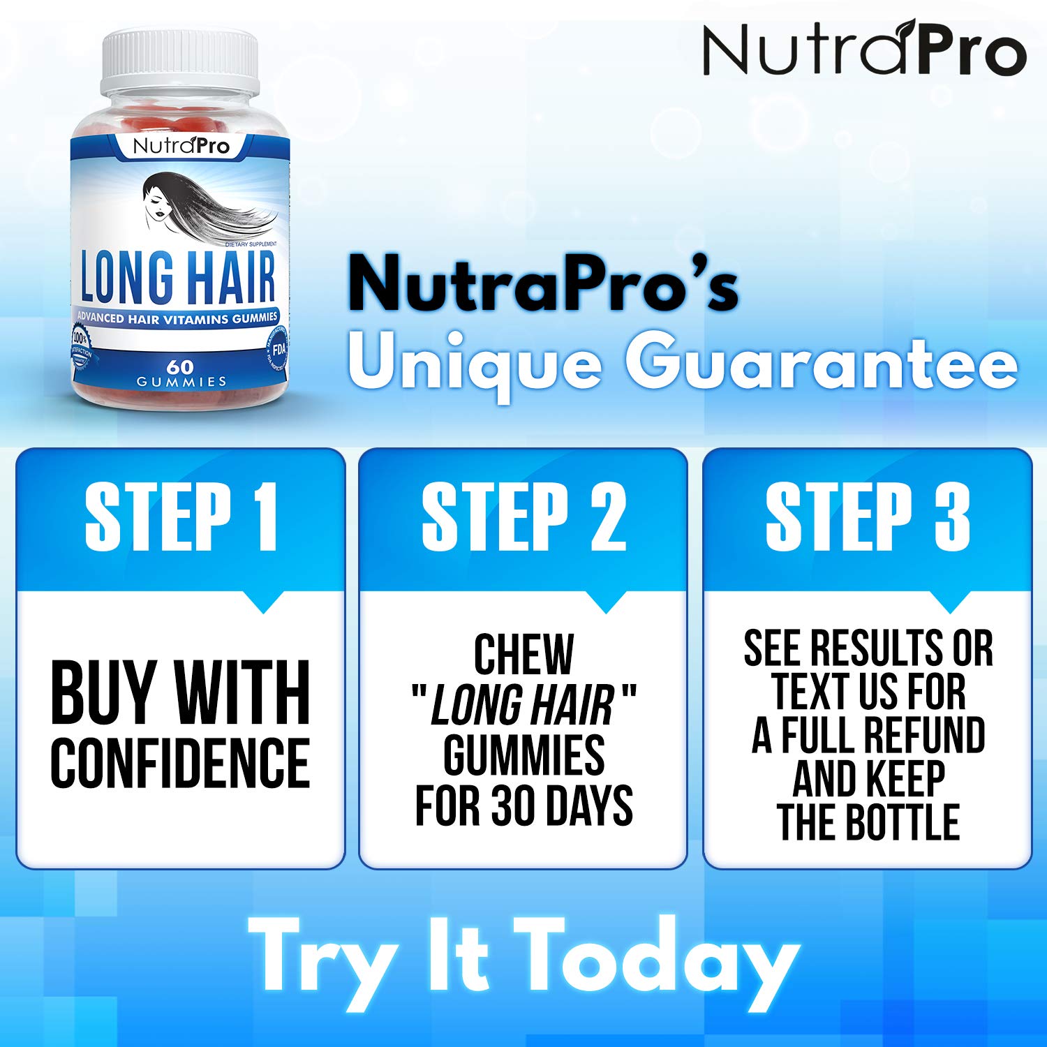 NutraPro Long Hair Gummies – Anti-Hair Loss & Growth Support