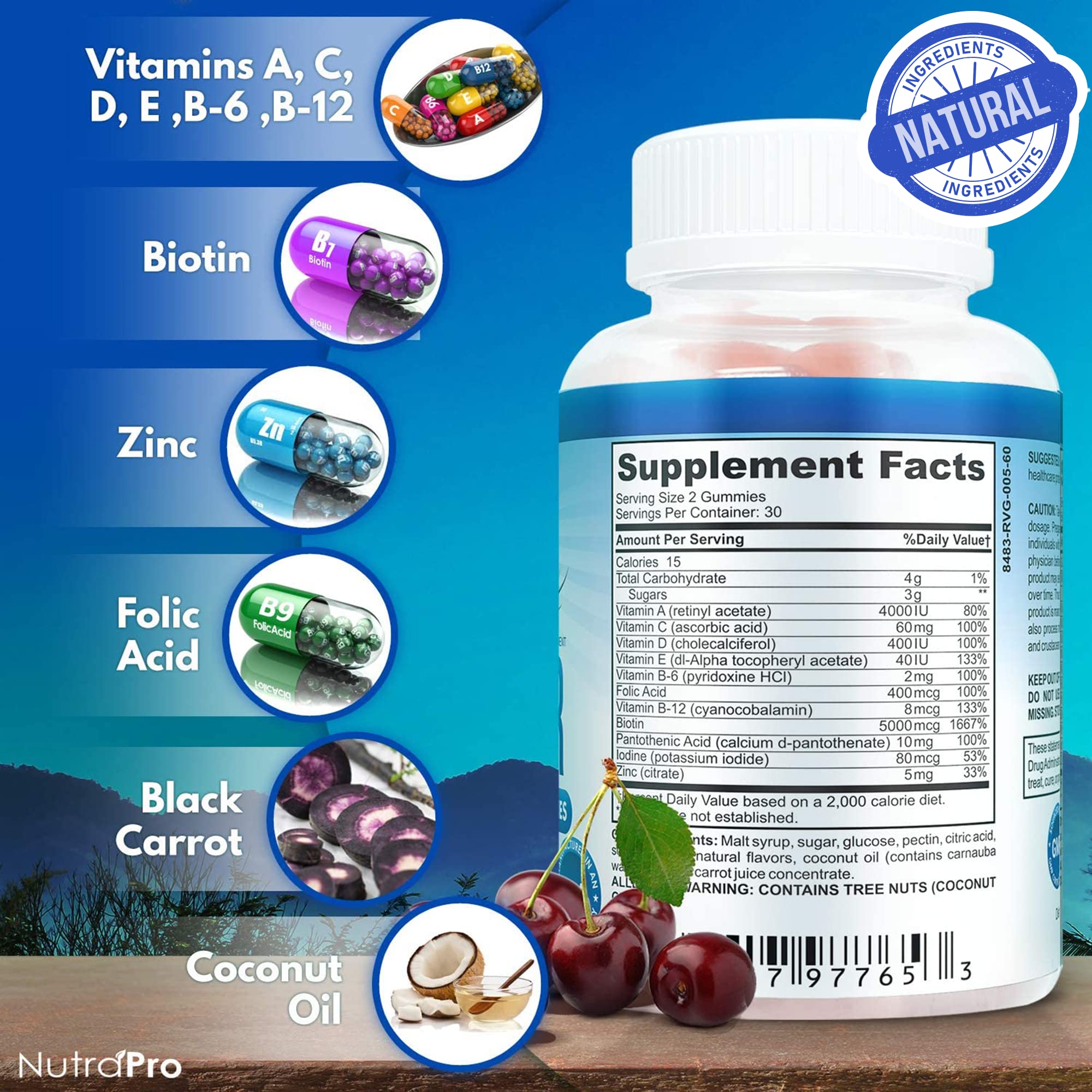 NutraPro Long Hair Gummies – Anti-Hair Loss & Growth Support
