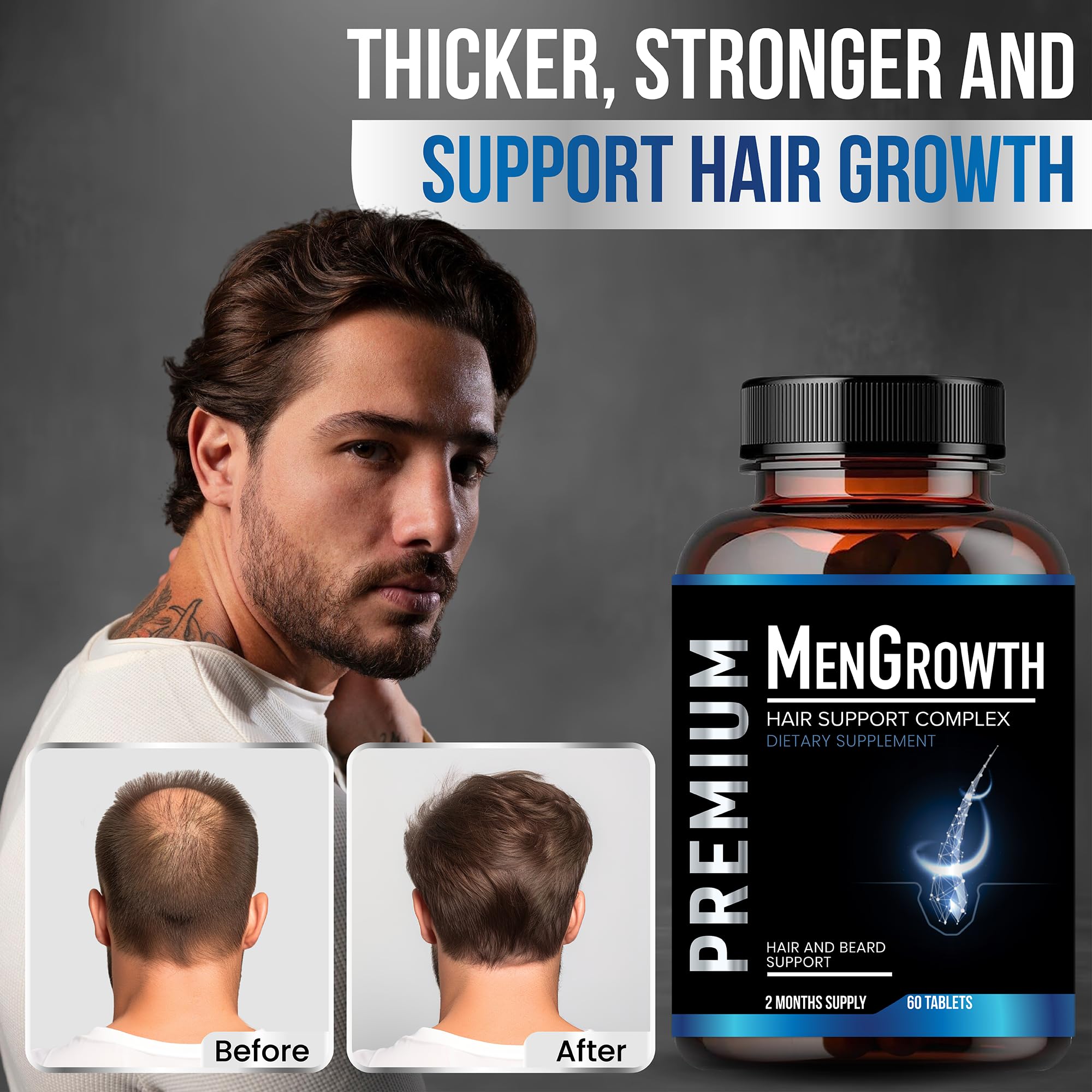 NutraPro MenGrowth Hair Growth Vitamins for Men – Biotin, Saw Palmetto & DHT Blocker