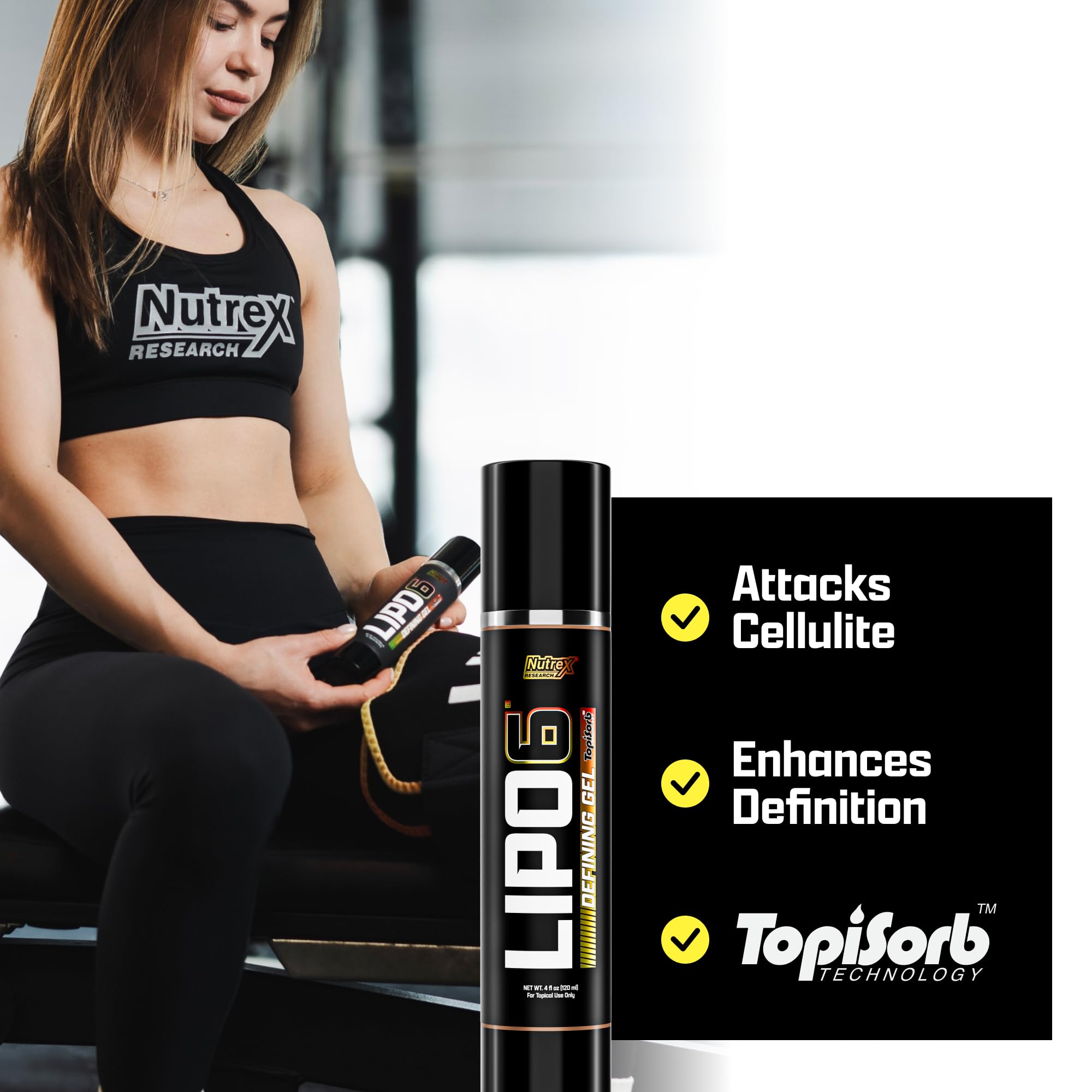 Nutrex Research Lipo-6 Defining Gel | Sweat Enhancer Hot Cream for Skin Toning & Firming