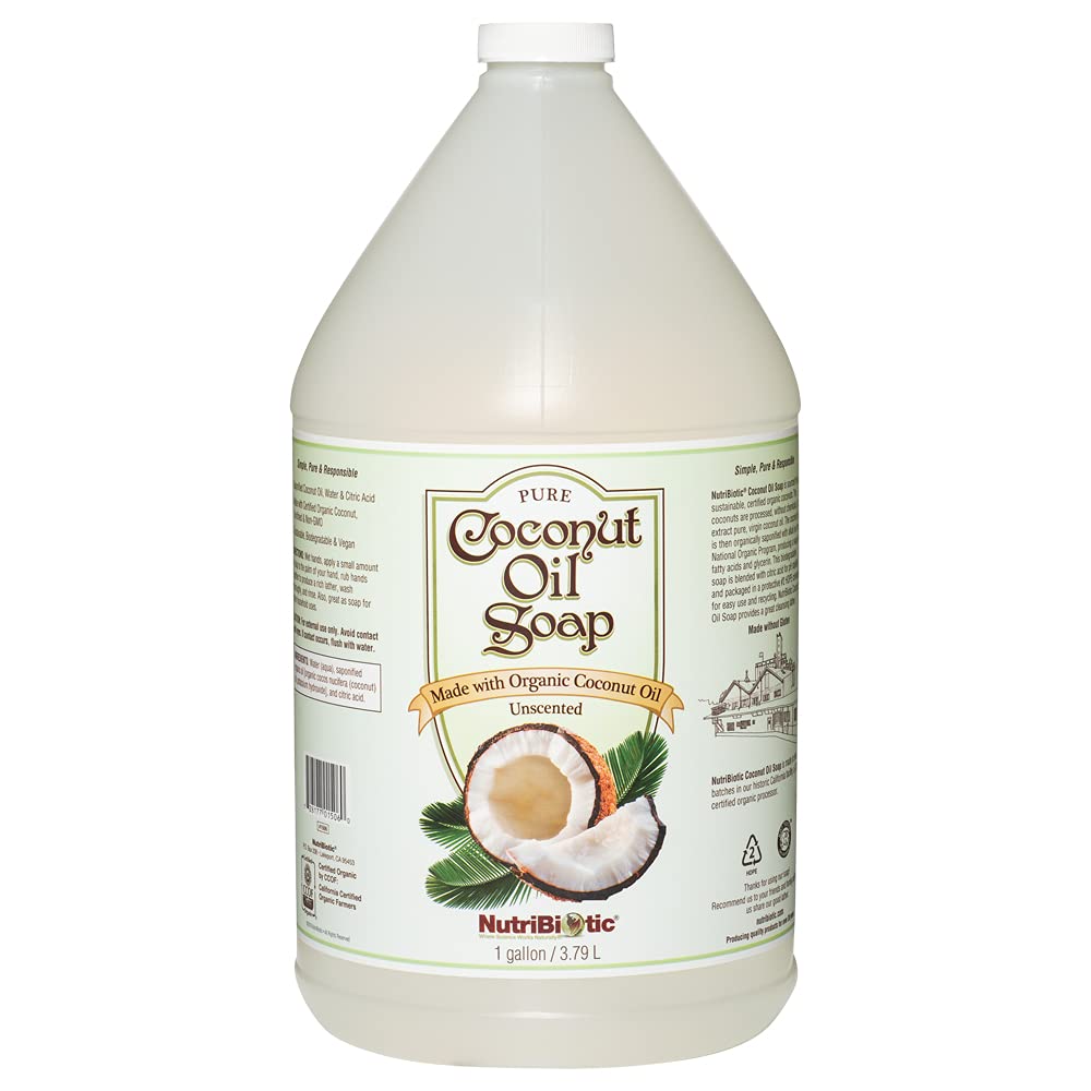 NutriBiotic Pure Coconut Oil Soap, Unscented, 1 Gallon | Organic, Biodegradable, Vegan