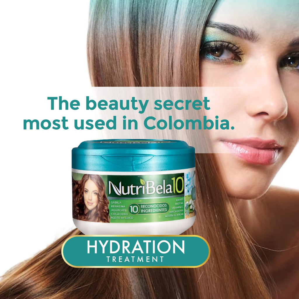 NUTRIBELA10 Hydration Hair Mask & Deep Conditioner – 2-Pack (10.5 oz) with Avocado & Argan