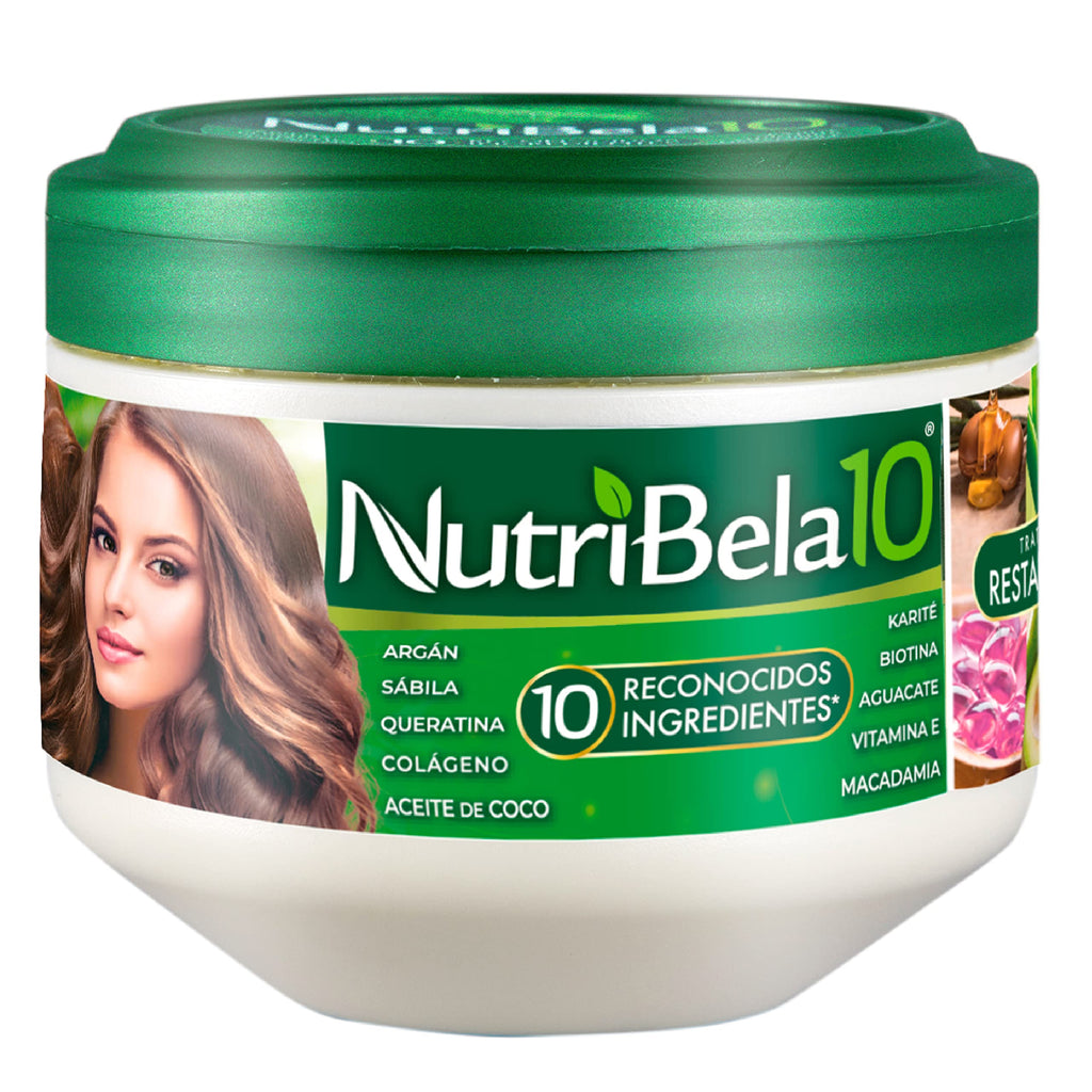 NUTRIBELA10 Hair Mask for Damaged Dry Hair – Avocado, Argan, Keratin & Coconut Oil (17oz)