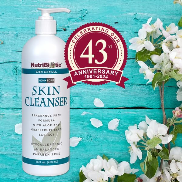 NutriBiotic Original Non-Soap Skin Cleanser Twin Pack – Fragrance Free, pH Balanced, Hypoallergenic