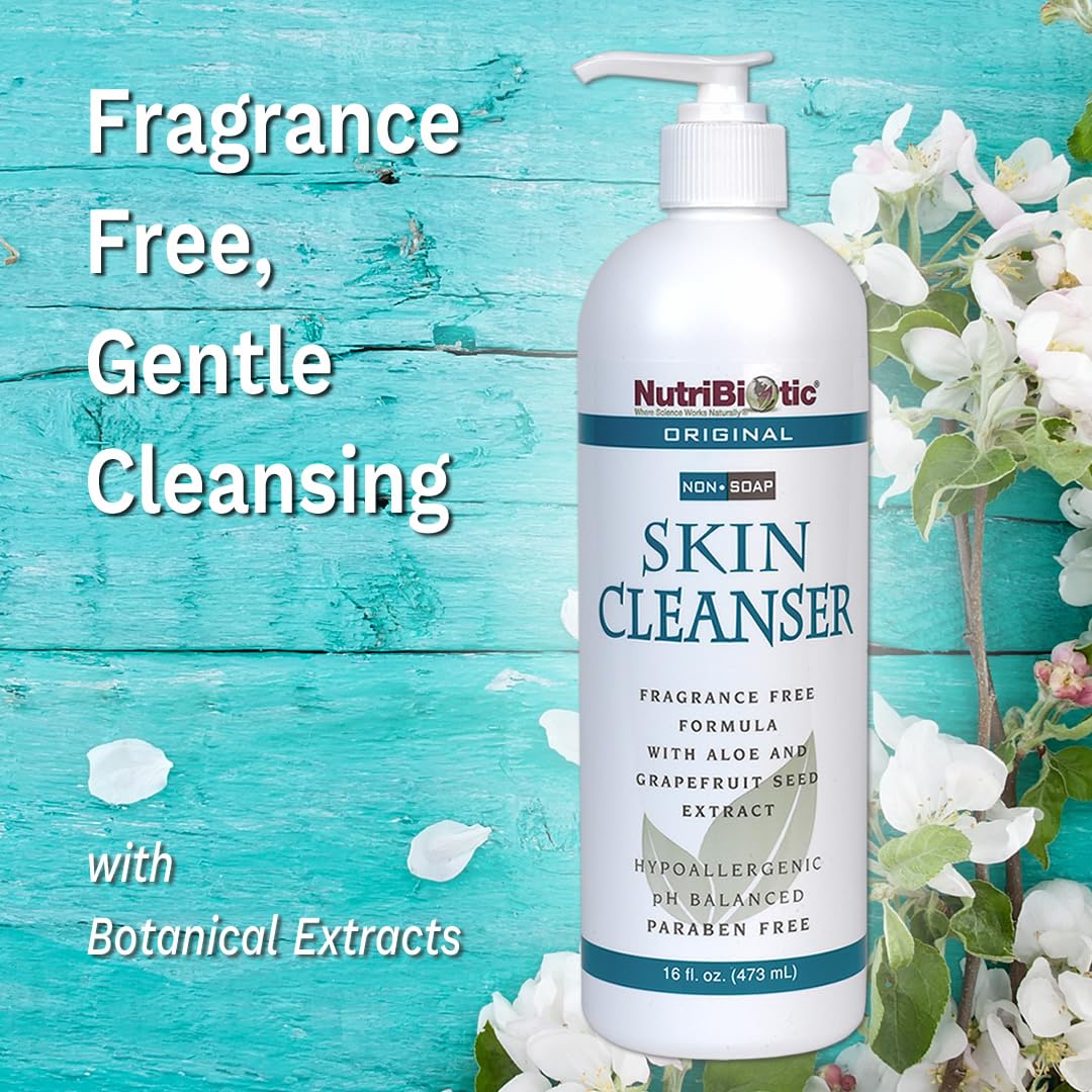 NutriBiotic Original Non-Soap Skin Cleanser Twin Pack – Fragrance Free, pH Balanced, Hypoallergenic