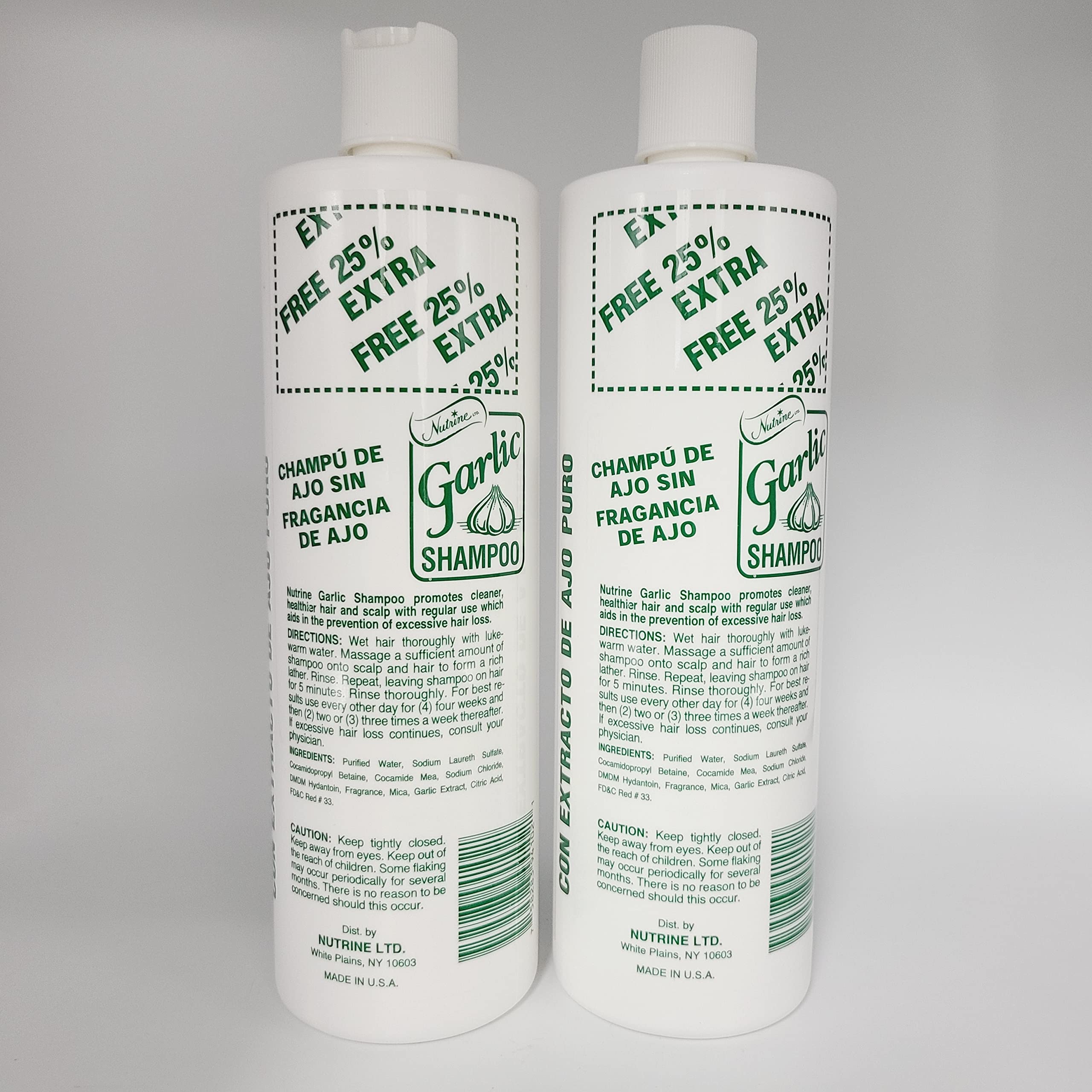 Nutrine Garlic Shampoo Unscented 20oz – 2 Pack