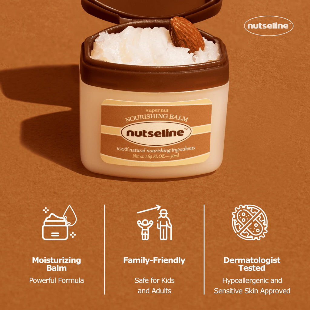 Nutseline Super Nut Nourishing Balm – Vegan, Petroleum-Free Moisturizer for Dry & Sensitive Skin (50ml)