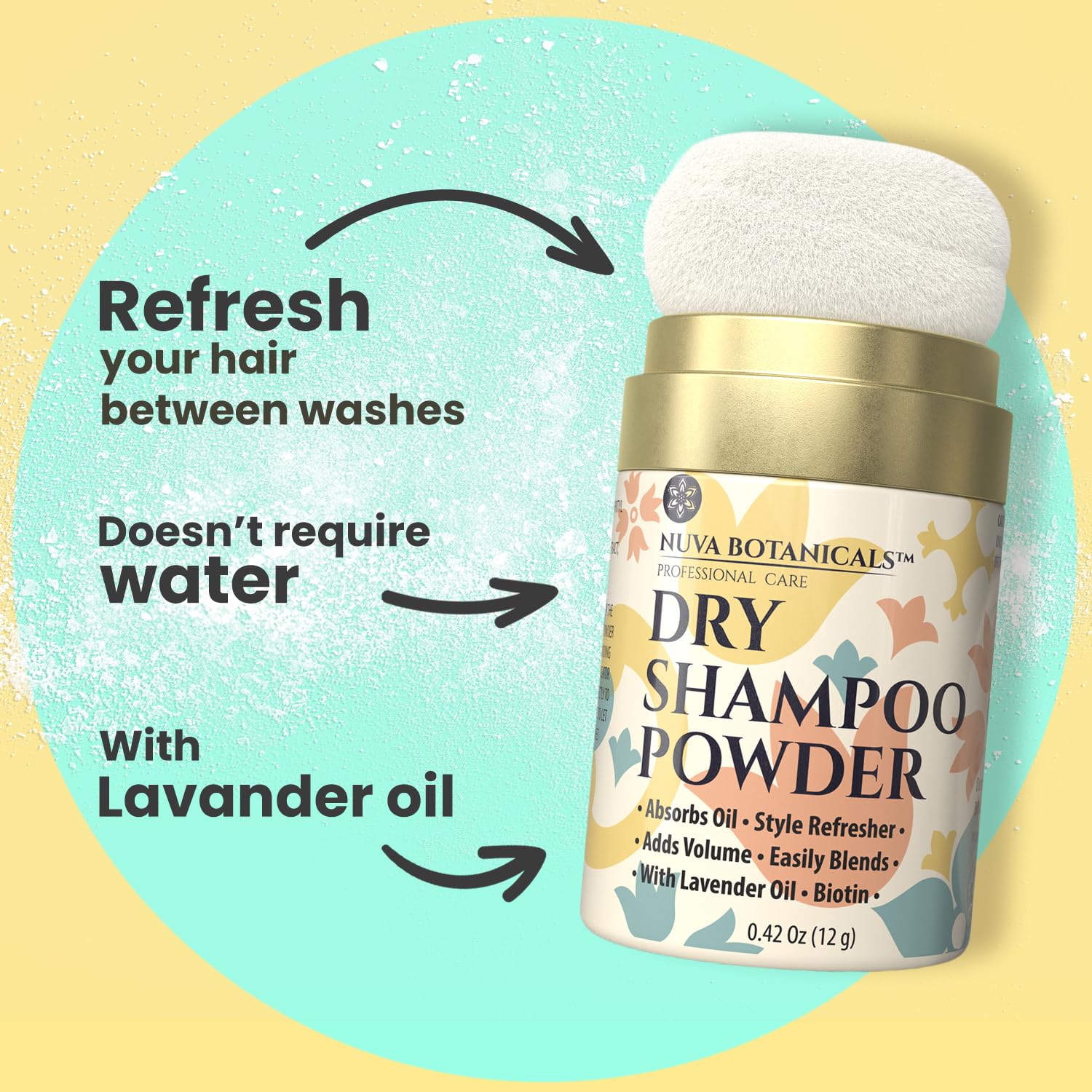 Nuva Botanicals Dry Shampoo Powder with Biotin + Bonding Shampoo & Conditioner Set — Strengthening Formula