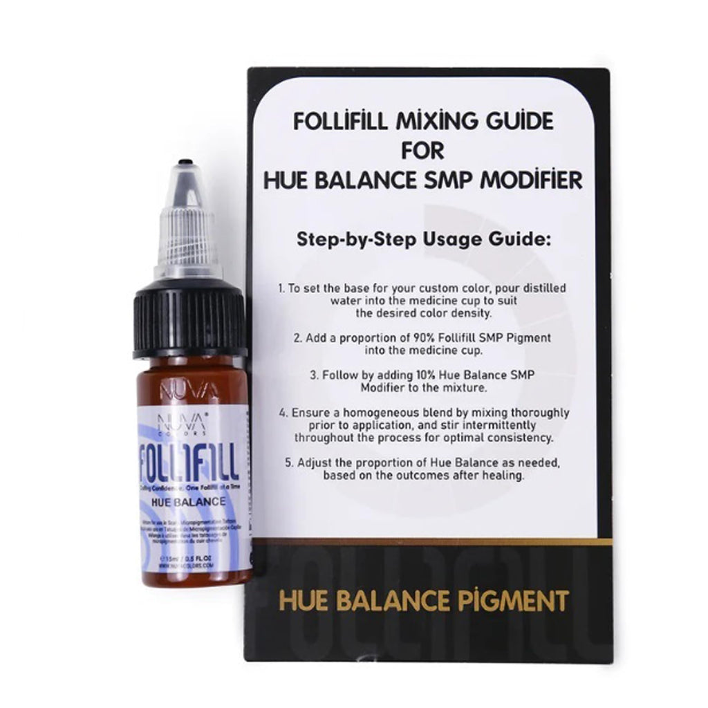 Nuva Follifill SMP Pigment Kit – Deepest Scalp Micropigmentation Ink, 15ml, 50+ Treatments, Includes Mixer & Diluting Chart