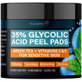 NUVADERMIS 35% Glycolic Peel Pads – Gentle Exfoliation for Clearer Skin (60 Double-Sided Pads)