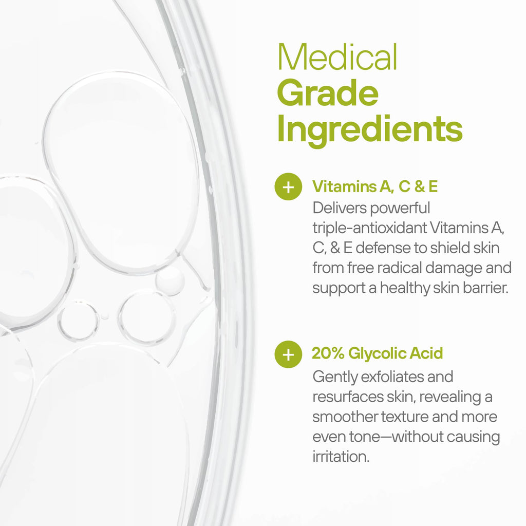 NUVODERMA Glycolic Acid Resurfacing Cream – 20% Glycolic, Vitamins A/C/E – Hydrating Anti-Wrinkle Moisturizer – 2 oz