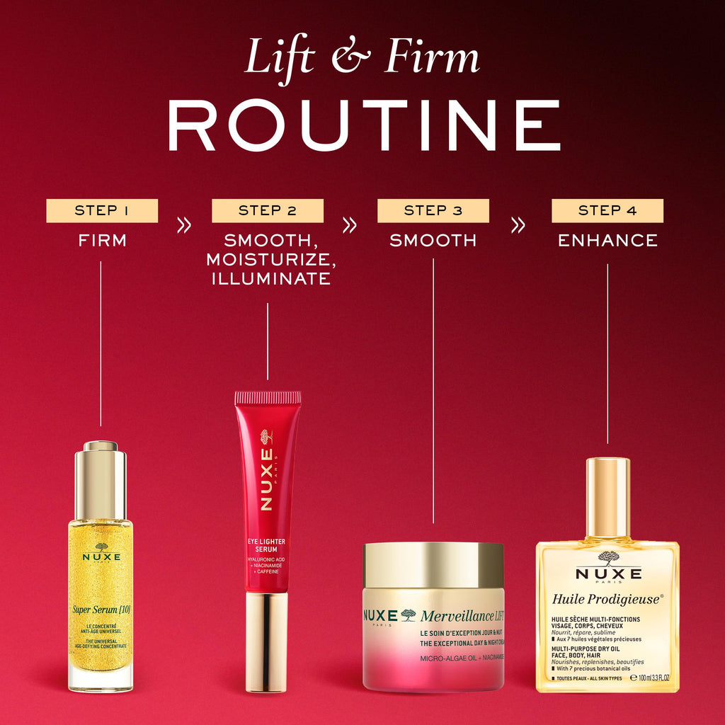 Nuxe Merveillance Lift Eye Lighter Serum – Hyaluronic Acid, Niacinamide & Caffeine | 0.4 oz