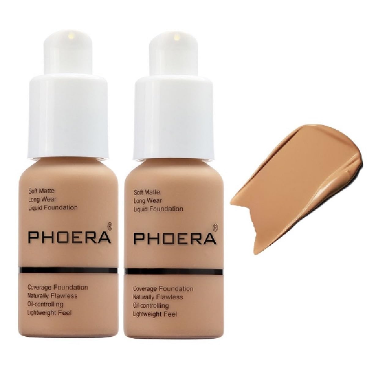 Nvyue PHOERA Foundation 105 Sand – 2 Pack Full Coverage Liquid Foundation