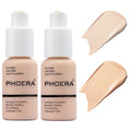PHOERA Soft Matte Foundation 2-Pack by nvyue – 24HR Oil Control, Full Coverage (Porcelain 101 + Nude 102)