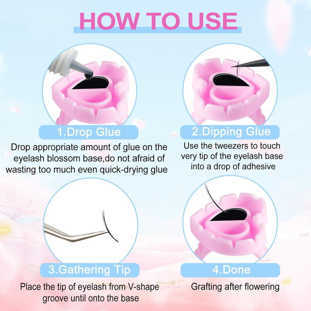 NXJ INFILILA Glue Rings for Eyelash Extensions – 300Pcs Disposable Heart-Shaped Cups
