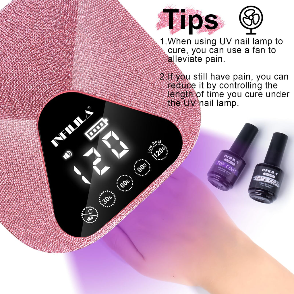 NXJ INFILILA Glitter Poly Nail Gel 50ml – Hot Pink Sparkle Builder Gel for UV/LED Nails | DIY Home Salon