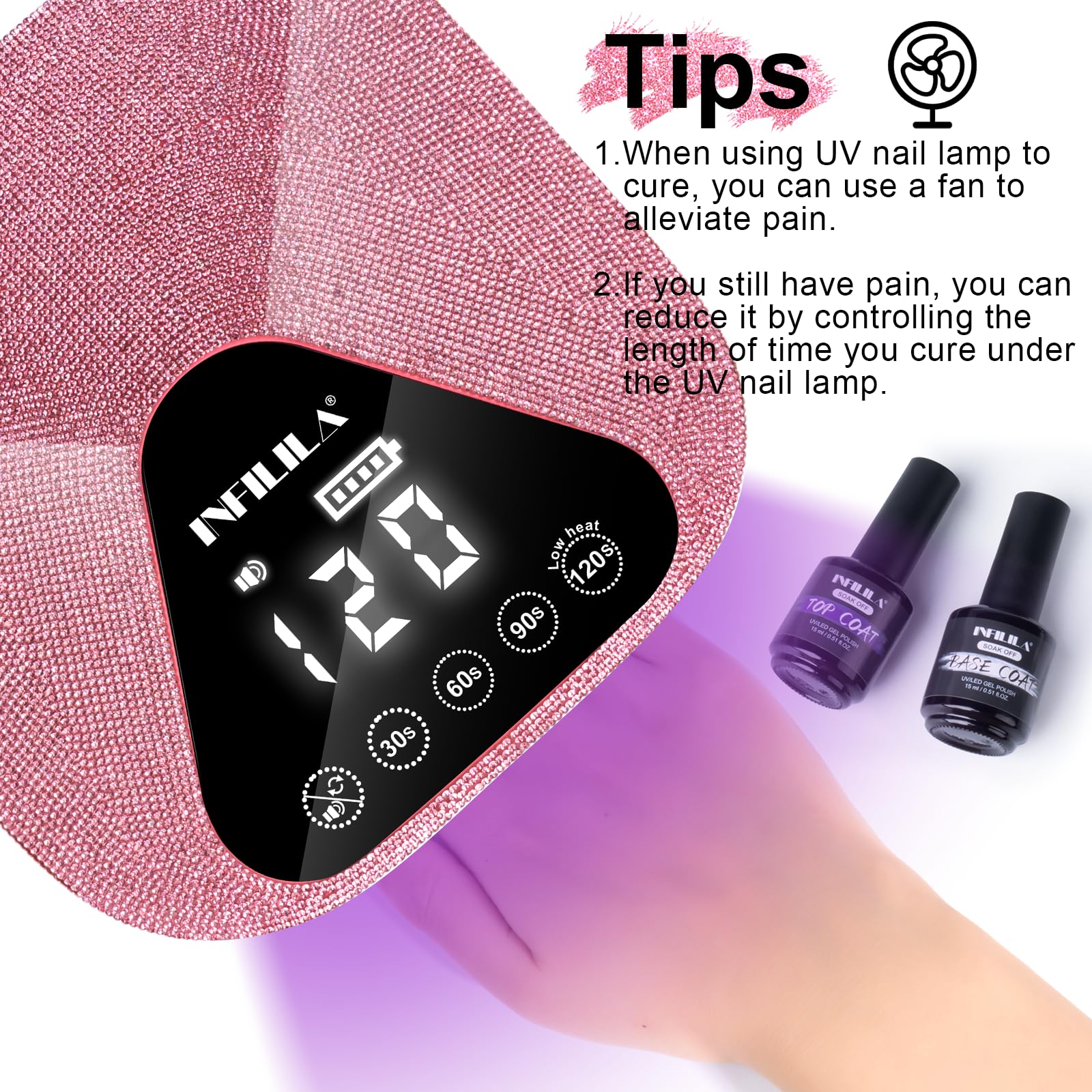 NXJ INFILILA Glitter Poly Nail Gel 50ml – Hot Pink Sparkle Builder Gel for UV/LED Nails | DIY Home Salon
