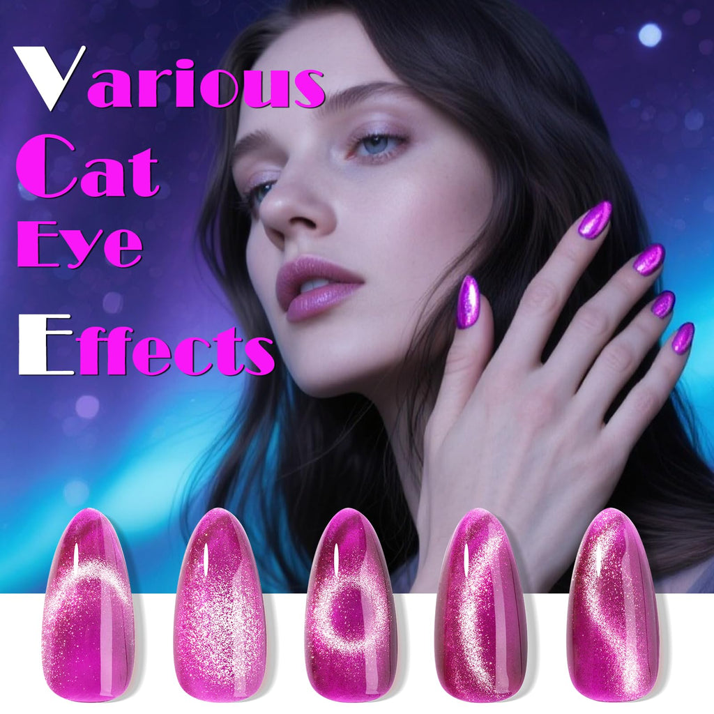 NXJ INFILILA Cat Eye Gel Nail Polish Set – 4 Magnetic Colors (15ml) LED/UV Ready