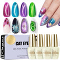 NXJ INFILILA Cat Eye Gel Nail Polish Set – 4 Magnetic Colors (15ml) LED/UV Ready