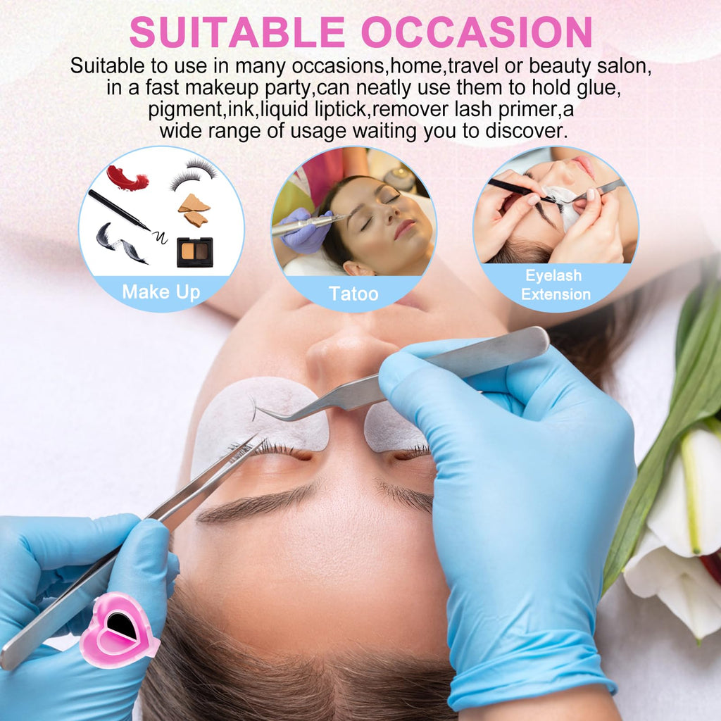 NXJ INFILILA Glue Rings for Eyelash Extensions – 300Pcs Disposable Heart-Shaped Cups