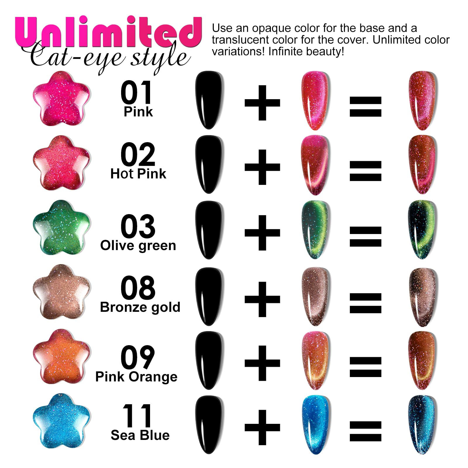NXJ INFILILA Pink Cat Eye Gel Nail Polish | Galaxy Glow02 – Magnetic Holographic Glitter