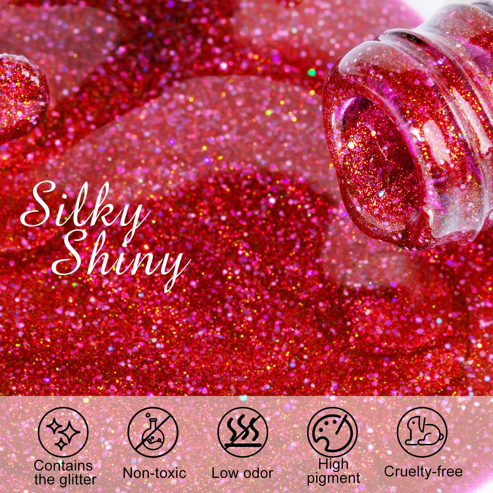 NXJ INFILILA Pink Cat Eye Gel Nail Polish | Galaxy Glow02 – Magnetic Holographic Glitter