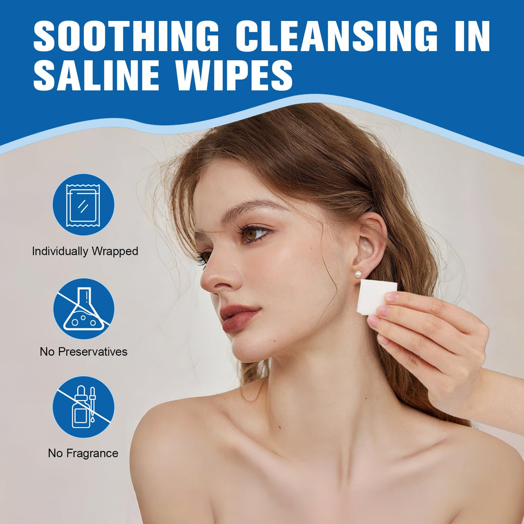 NXPPYY 2-in-1 Piercing Aftercare Spray & Wipes Kit — Gentle, Non-Greasy Saline Cleanser